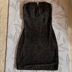 A. Byer Black Glitter Mini Dress